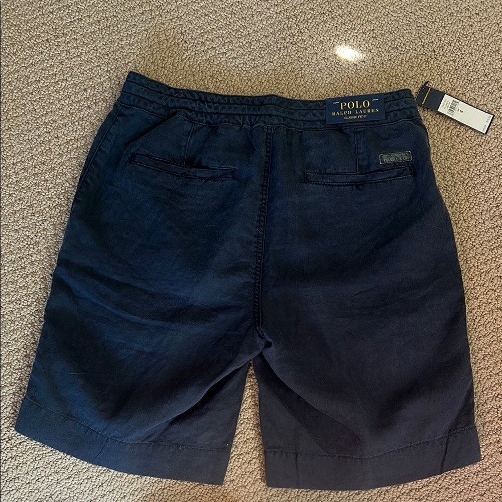 Polo Ralph Lauren Navy Linen Shorts - Small - Picture 3 of 4